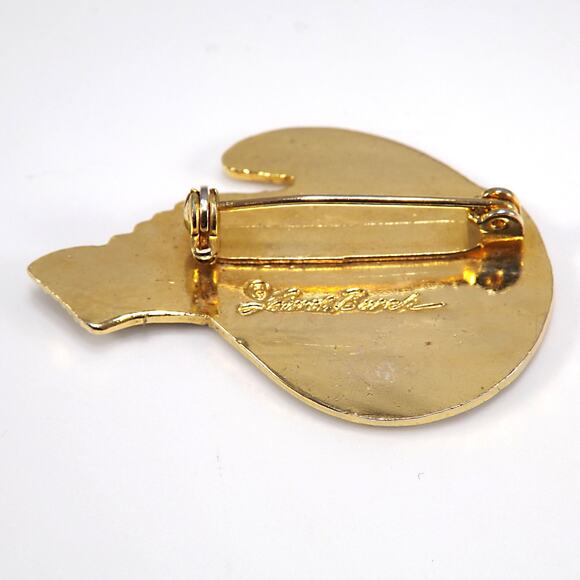 Laurel Burch Toucan Brooch, Gold Plated Cloisonne & Enamel, 1980 Vintage Jewelry - Picture 8 of 10